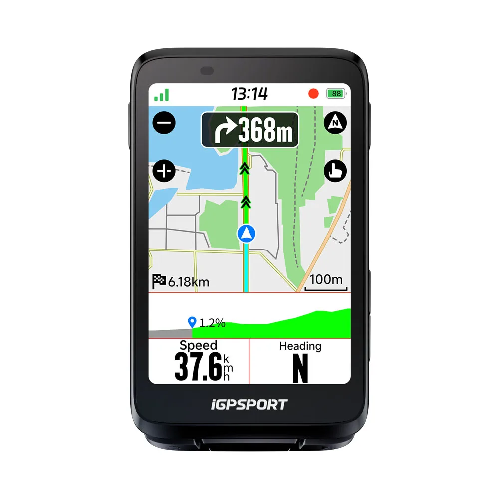 

GPS-компьютер iGPSPORT BiNavi с сенсорным экраном, навигацией по картам, 35 часами работы от батареи, водонепроницаемостью IPX7 и планированием маршрутов