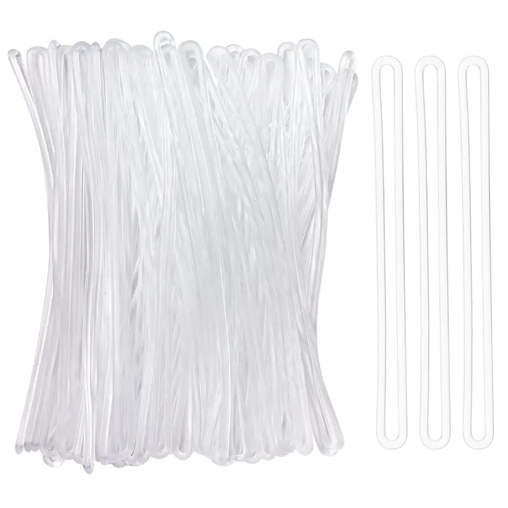 

100 штук прозрачных пластиковых ремней для багажа, петли для багажных бирок, пластиковые петли для именных бирок, для идентификационных карт, 6 дюймов