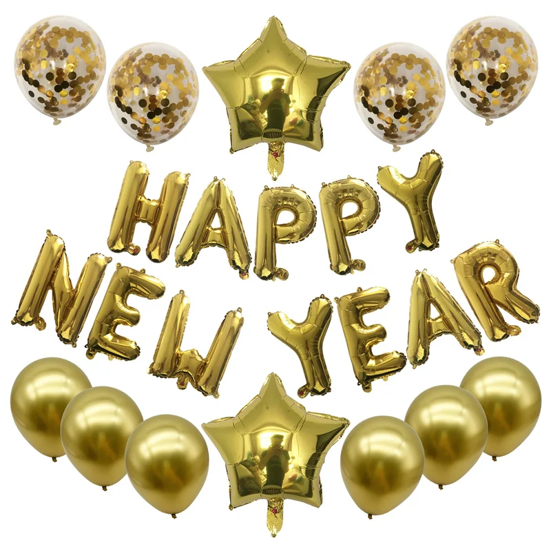 1 حقيبة بالونات سنة جديدة سعيدة 2026 سنة جديدة سعيدة حفلة الاحتفال الديكور عيد الميلاد المنزل ليلة رأس السنة مهرجان لوازم الحفلات