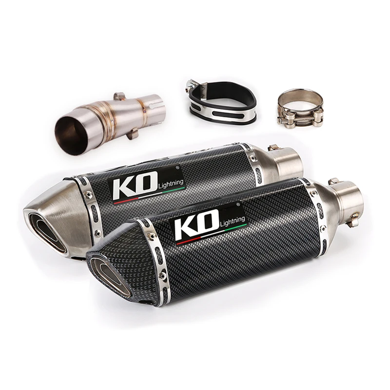 

50.8MM For Kawasaki Ninja250 300 Z250 Slip On Exhaust System Muffler Baffles Pipe Removable DB Killer Escape Middle Link Section