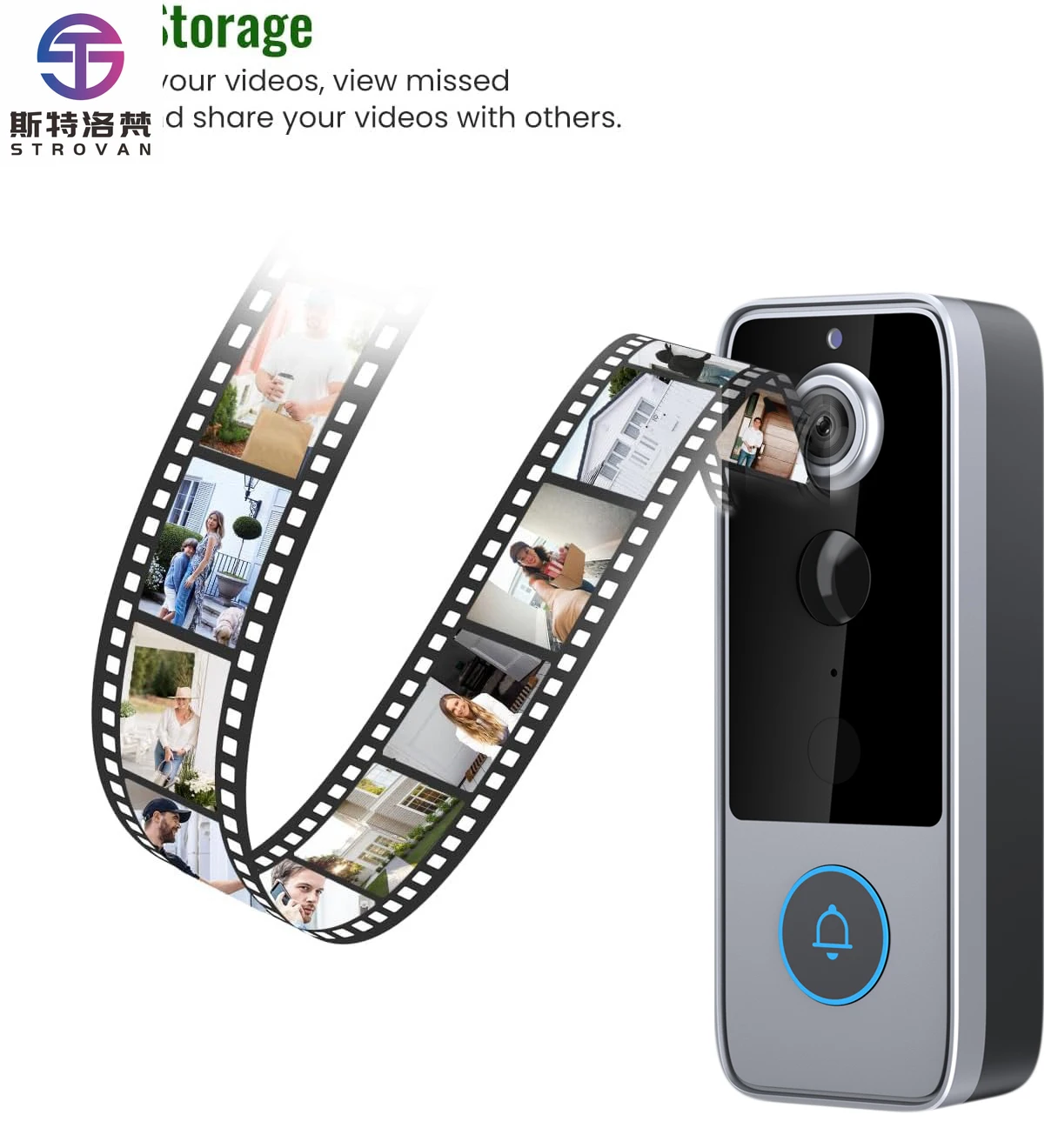 

STLF 2025 New PIR Smart Doorbell Wireless Home Security with Waterproof Video and Night Vision Phone Easy Installation