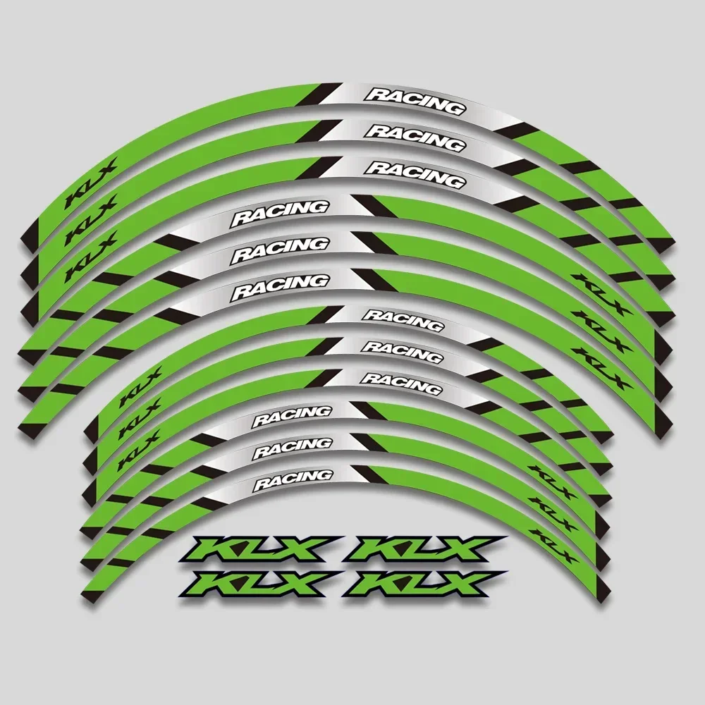 For KAWASAKI KLX400 KLX400R KLX400SR KLX450R KLX300 KLX250S KLX250 KLX230 KLX230S KLX250R Rim Decal Wheel Hub Reflective Sticker