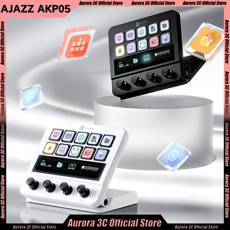 

Ajazz Akp05 Mechanical Macro Keyboard Multi Function Lcd Display Programming Desktop Controller CustomDesktop Assistant Gifts
