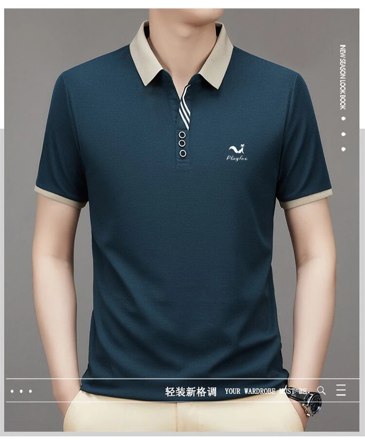 

2024 Golf Wear Men's Golf Wear Quick Drying Summer Collar T-shirt Top Loose Elastic Shirt Moisture Absorbing