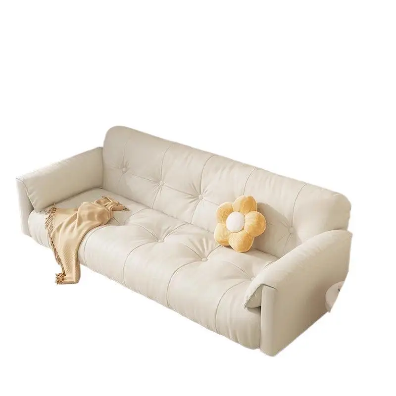 Foldable folding sofa bed small sofa living room small apartment multi-functional dual-purpose simple rental house cream cloud