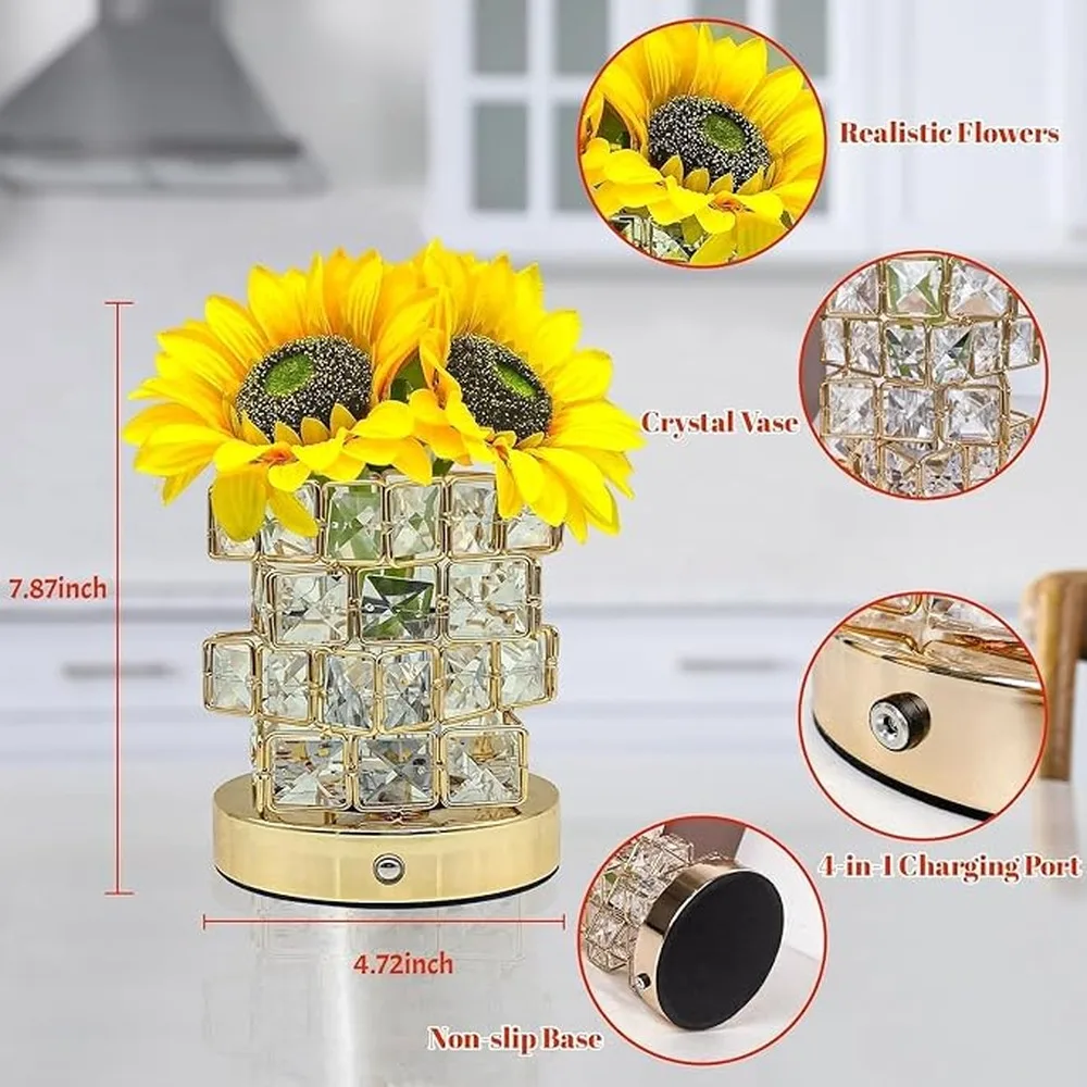 Flower Lamp Unique Gifts For Women Kitchen Decor Innovative Acrylic Crystal Aesthetic