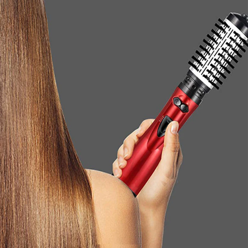 

Вращающаяся на 360 градусов щетка для фена с регулируемой температурой, электрическая расческа для завивки волос, устройство для укладки горячим воздухом 3-в-1