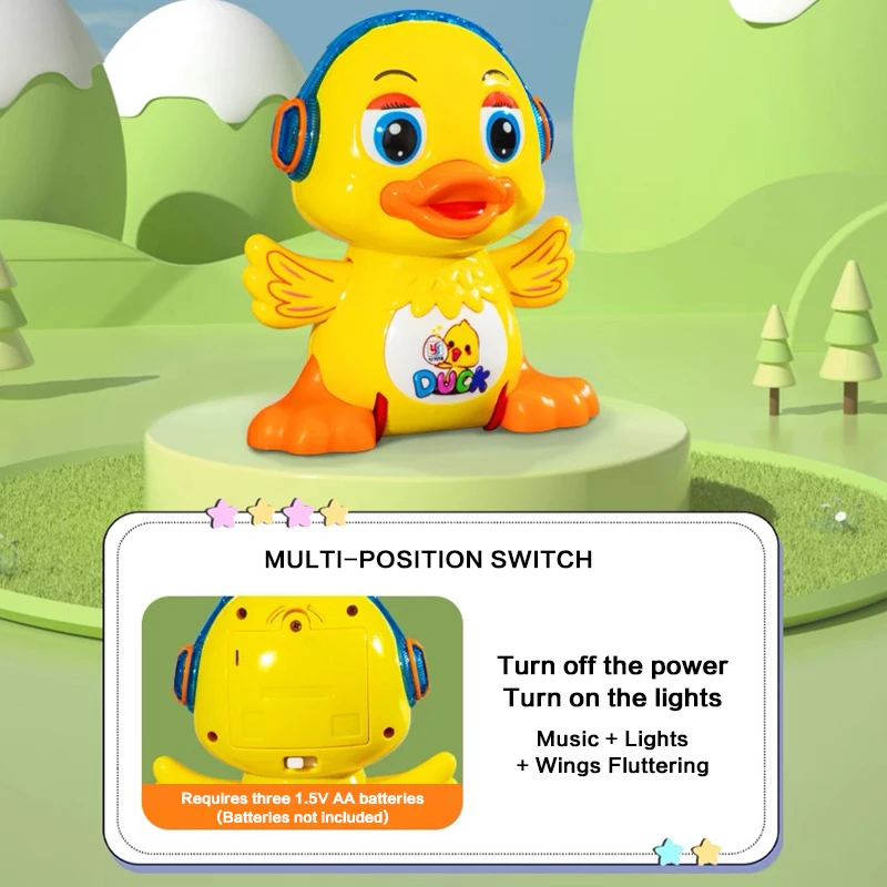 Cute Yellow Duck Toy for Babies Electric Swaying Dancing Toy with Colorful Sound And Light Perfect Gift for Baby Playtime