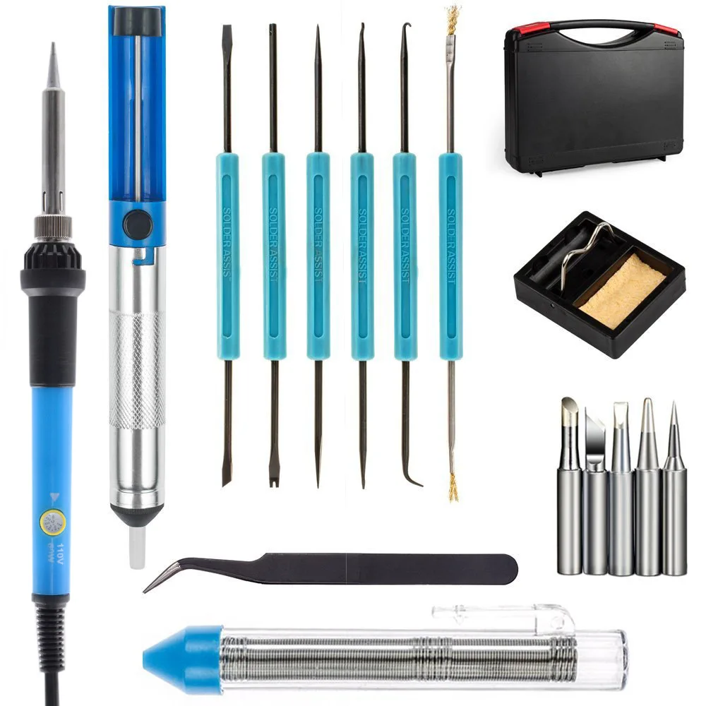 

60W Electric Soldering Iron Set Tool Kit 17-piece Set Thermostatic Electric Soldering Iron Internal Heating Set