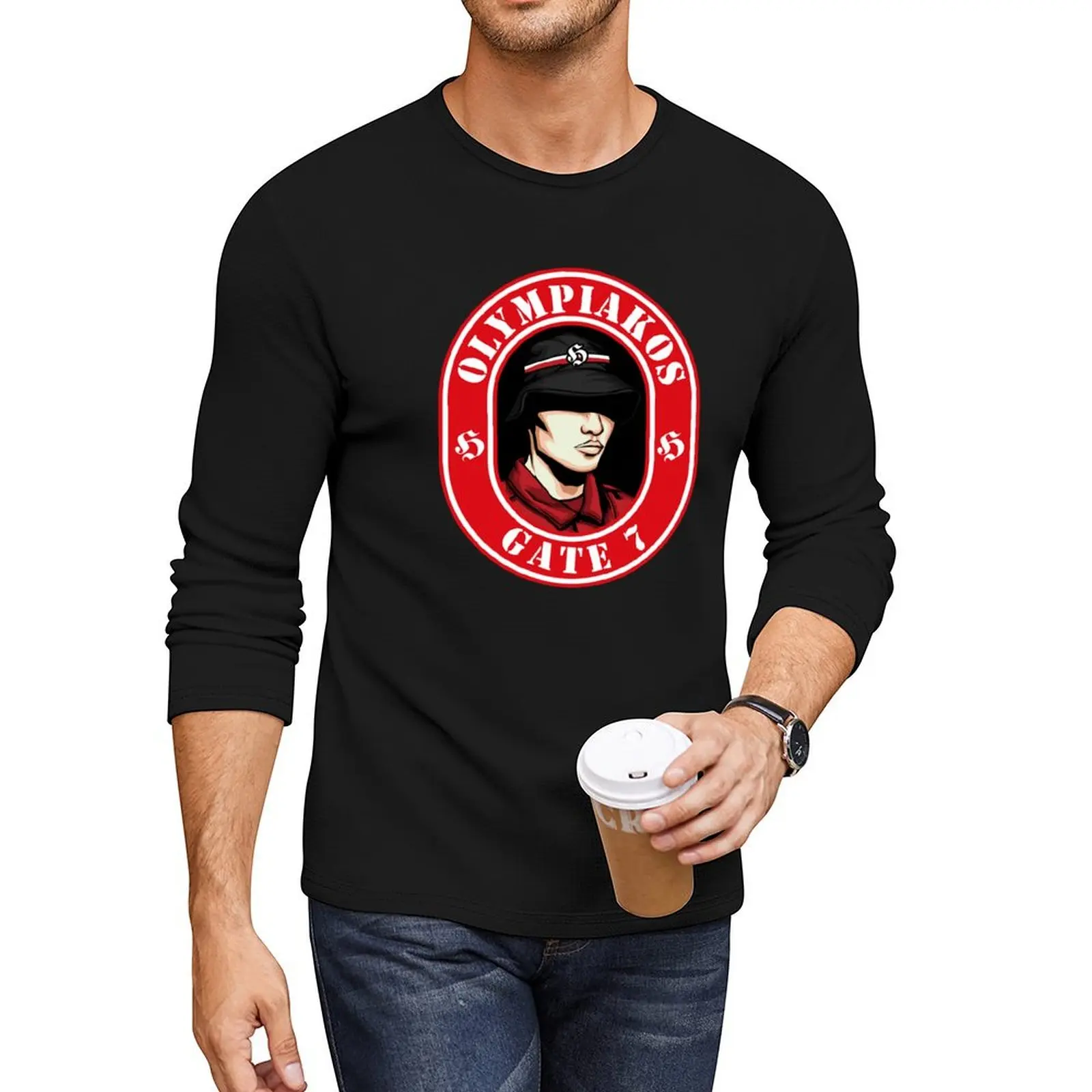 gate 7 olympiakos Long T-Shirt Oversized t-shirt sweat shirts mens plain t shirts