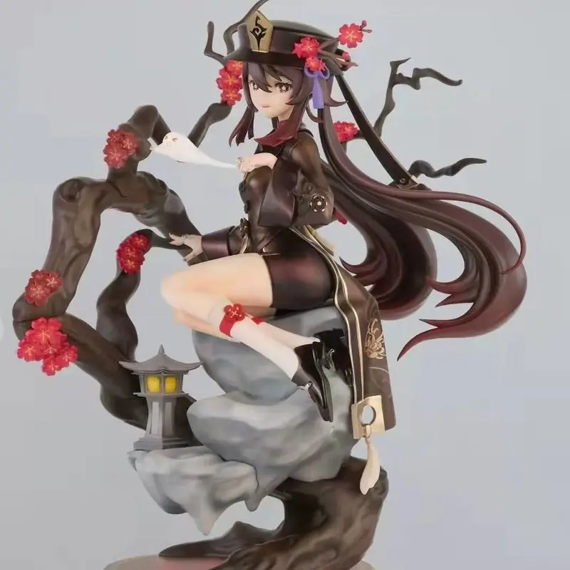 22 Cm Game Genshin Impact Hutao Figure Wang Sheng Hall Master Desktop Figurines Pvc Model Dolls Kid Gift Toy