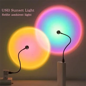 USB Sunset Led Light, Cell Phone, Auto Neon, Night Projector, Atmosphere Wall, Rainbow, Photography 10 Main Sales Light Photography - №3