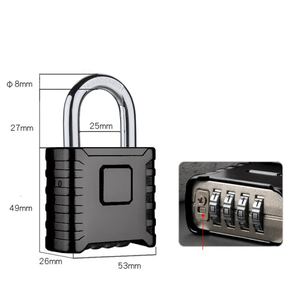 

Metal Heavy Duty Padlock 4-Digit Number Combination Waterproof Password Pad Lock Rust Proof Safely Anti-theft Padlock