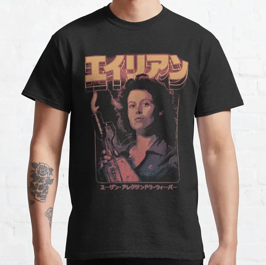 100% Cotton Tees Clothing Alien:3 Ellen Ripley 90s Science Fiction Movie Weyland Xenomorph Yutani Prometheus TShirt for Men tops