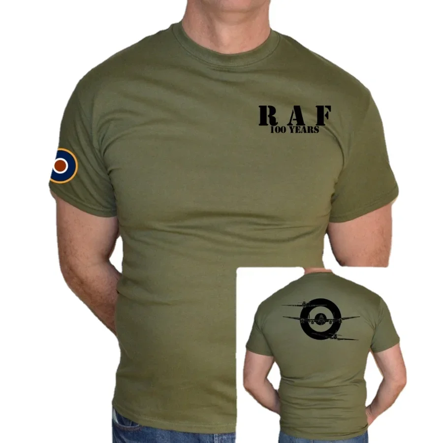 RAF 100 Years Spitfire Lancaster Flugzeug WW2 T Shirt Men's 100% Cotton Casual T-shirts Loose Top Size S-3XL