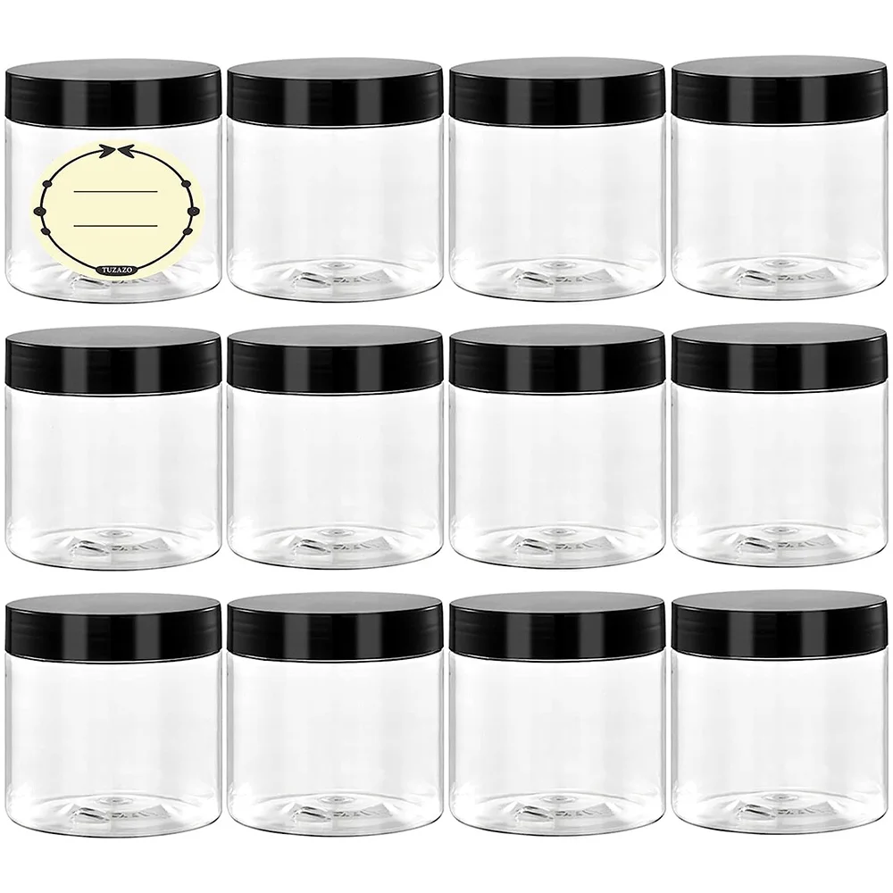 4 Oz Plastic Container Jars Empty Round Clear Cosmetic Slime Jars for Lotion,Cream,Ointments,Body Butter,Makeup,Travel Storage