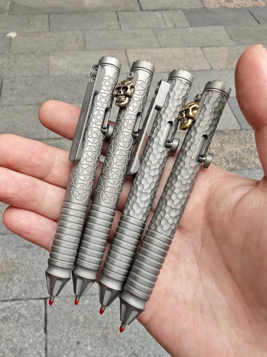 

Карманный инструмент EDC, 1 шт., ручка из титанового сплава TC4, ручка для подписи, пятизвездочный молоток, шариковая ручка 2080