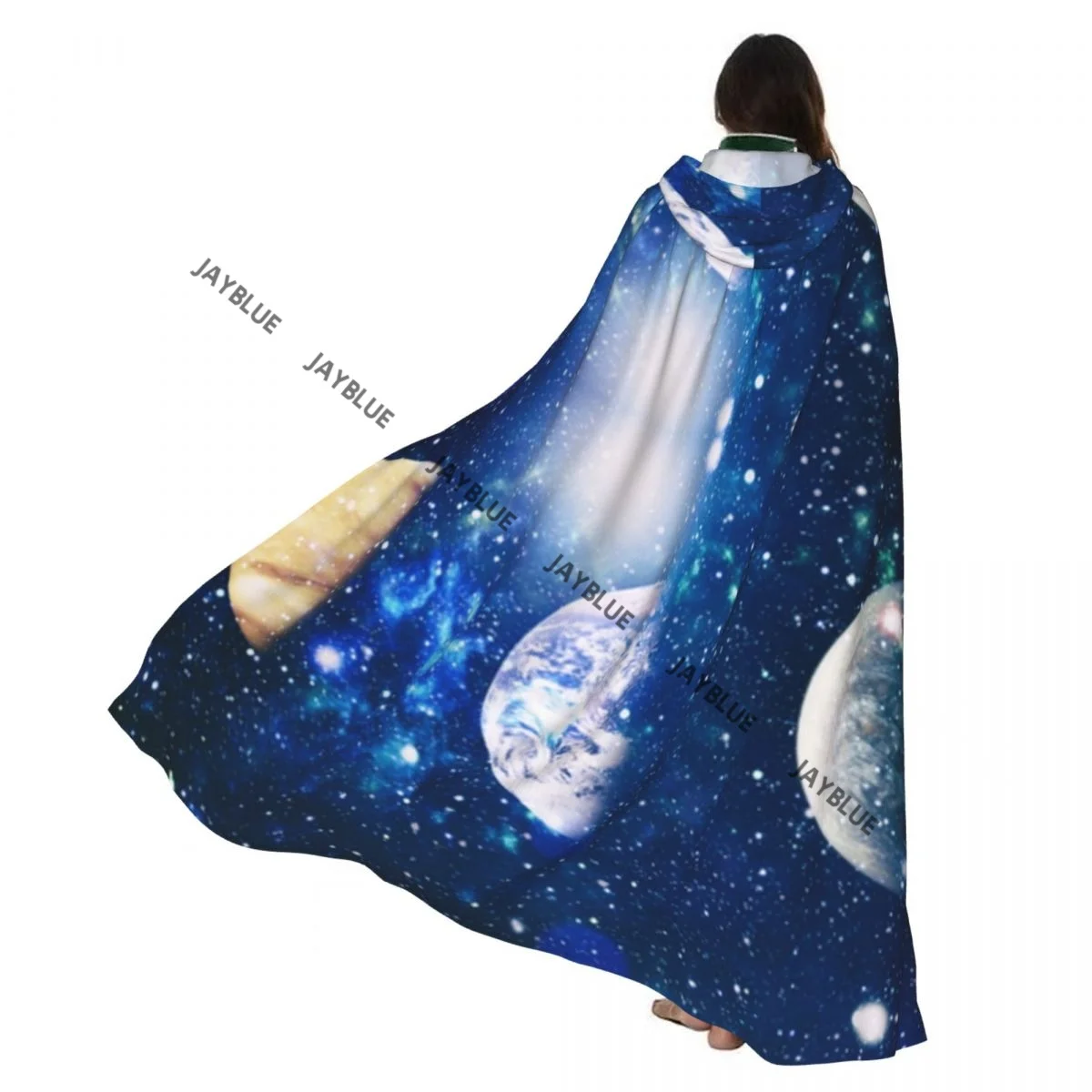 

Звездное поле космоса в Вселенной, плащ с капюшоном, полиэстер, унисекс, накидка ведьмы, аксессуар для костюма