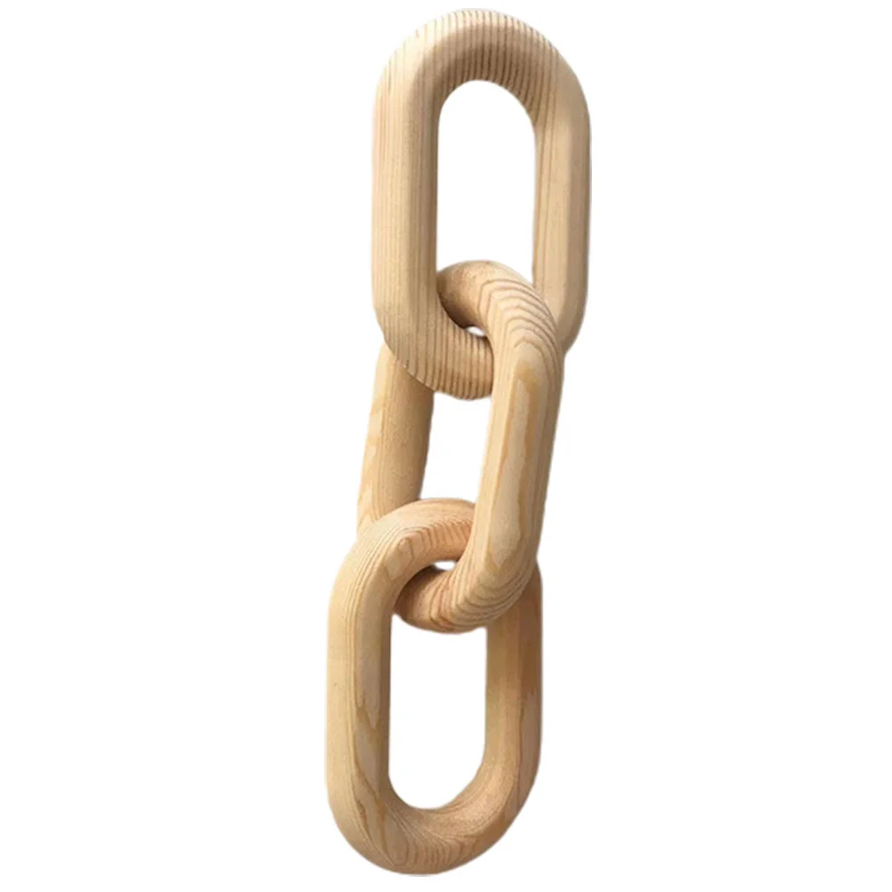 

Wooden Decoration Chain Wall Desktop Ornaments Background 3-ring Buckle (255*7*2cm) Mantel Decorations Knot Table for Shelves