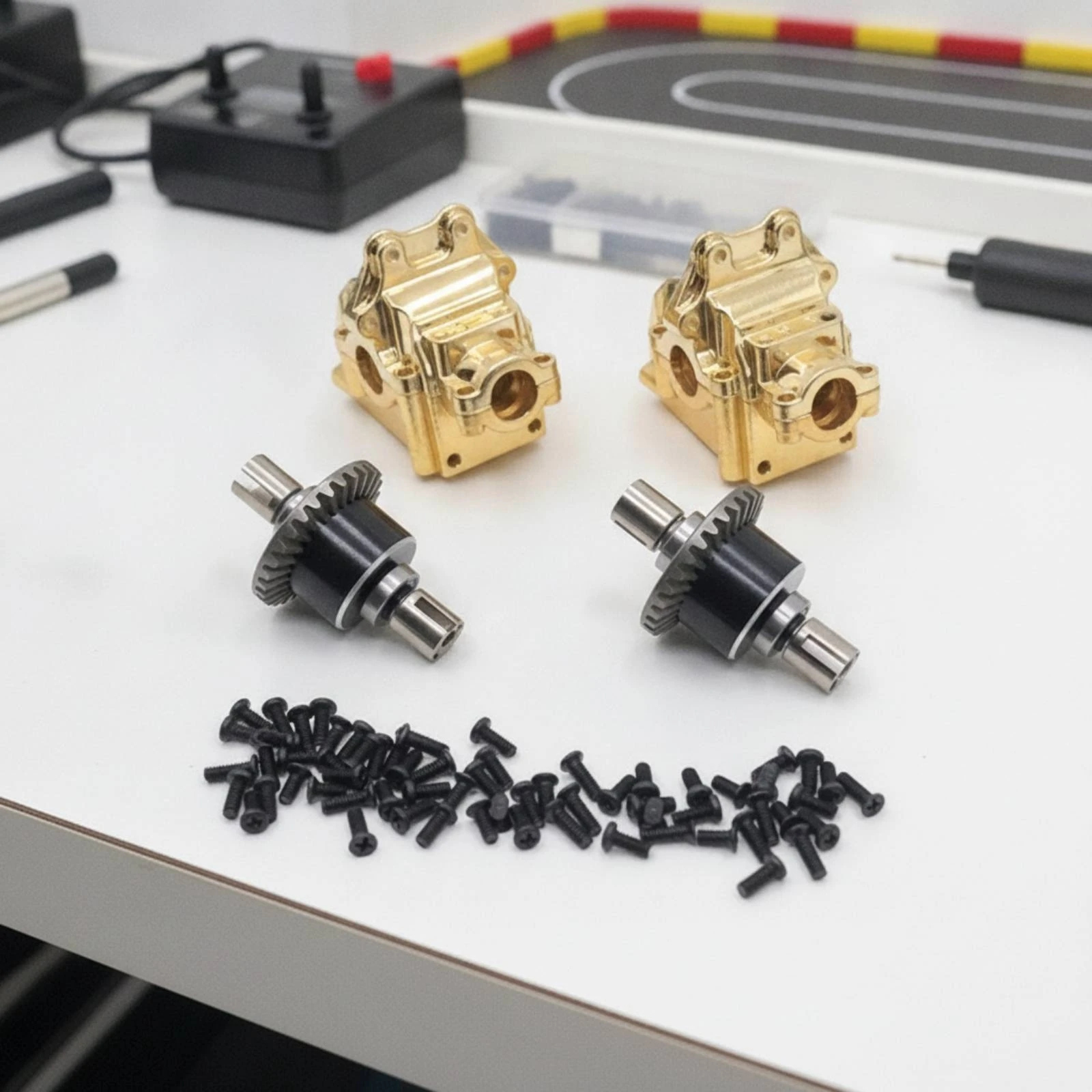 Gearbox Differential Metal Gearbox with Gear Shafts RC Car Differential Set Machined Parts Repair