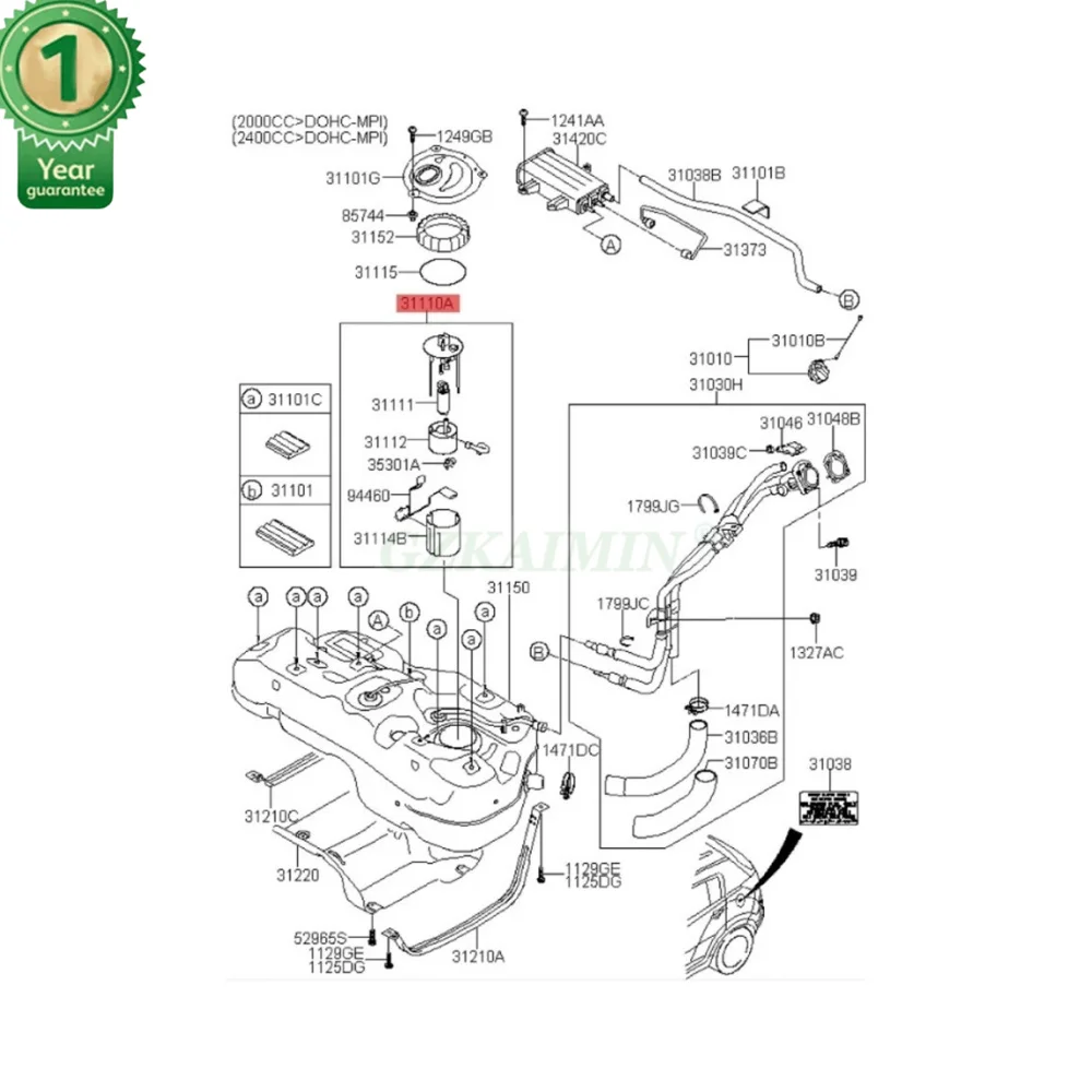 Gruppo pompa carburante 31110-2S100 per Hyundai Tucson ix35 e Kia Sportage III 10-14