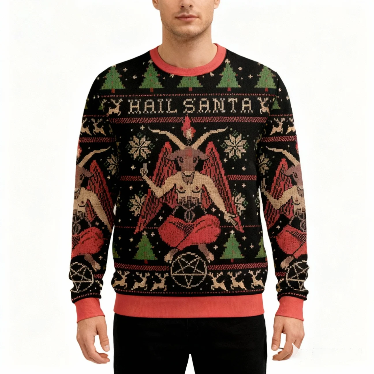 เสื้อสเวตเตอร์ตลกๆ ลายซานตาคลอส ฮาๆ สำหรับคริสต์มาส ชุดคอสเพลย์ปาร์ตี้คริสต์มาส สำหรับผู้ชาย ผู้หญิง ไซส์ใหญ่ สำหรับฤดูหนาว