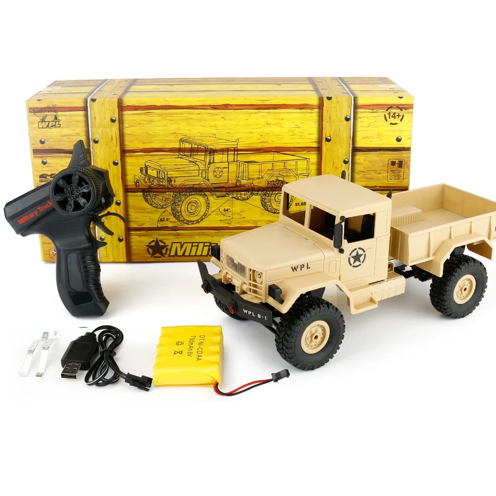 WPL B1 RC Truck 1/16 RC Car 2.4G 4WD RC Crawler Off Road Car With Light RTR Gift Toy for Kids