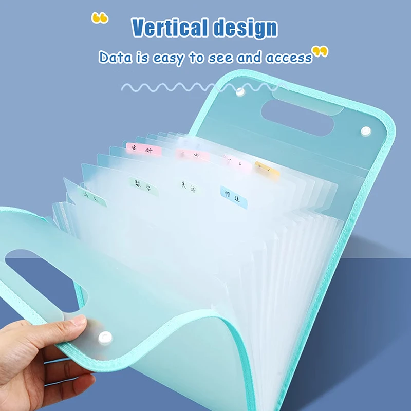 Organizador de documentos tipo acordeón, almacenamiento para el hogar, oficina, aula, carpetas de archivos con 13 bolsillos, tamaño A4 portátil, color macarrón, 1 ud.