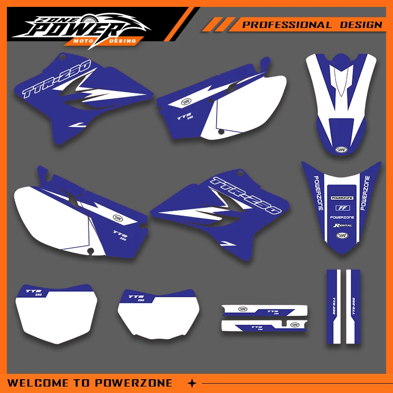 Powerzone الرسومات لياماها TTR230 2018 2017 2016 2015 2014 2013 2012 2011 2010-2005 ملصقات مصورة دراجة نارية مخصصة 01