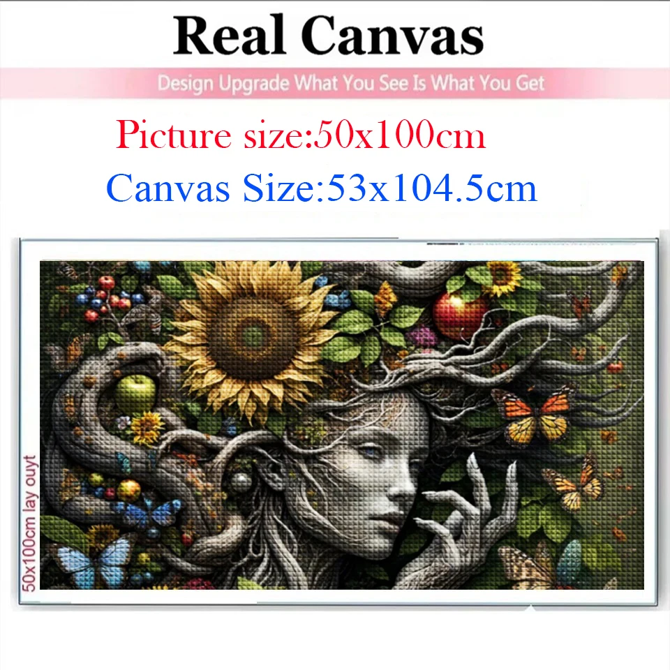 5D Diy Sunflower Tree Goddess Diamond Painting New 2025 Mystical Fantasy Lady Full Mosaic Diamond Embroidery Home Decor Gift