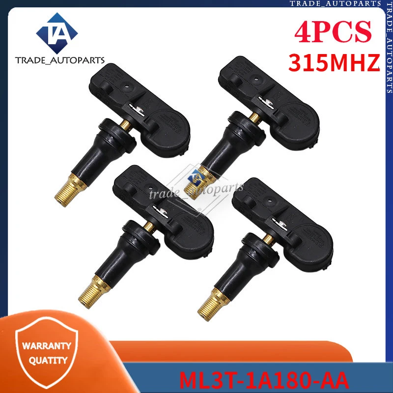 315MHZ TPMS Car Tire Pressure Monitor System Sensor 4PCS For 2020-2021 2022 2023 Ford F-150 Ranger ML3T-1A180-AA GL3T-1A180-GA