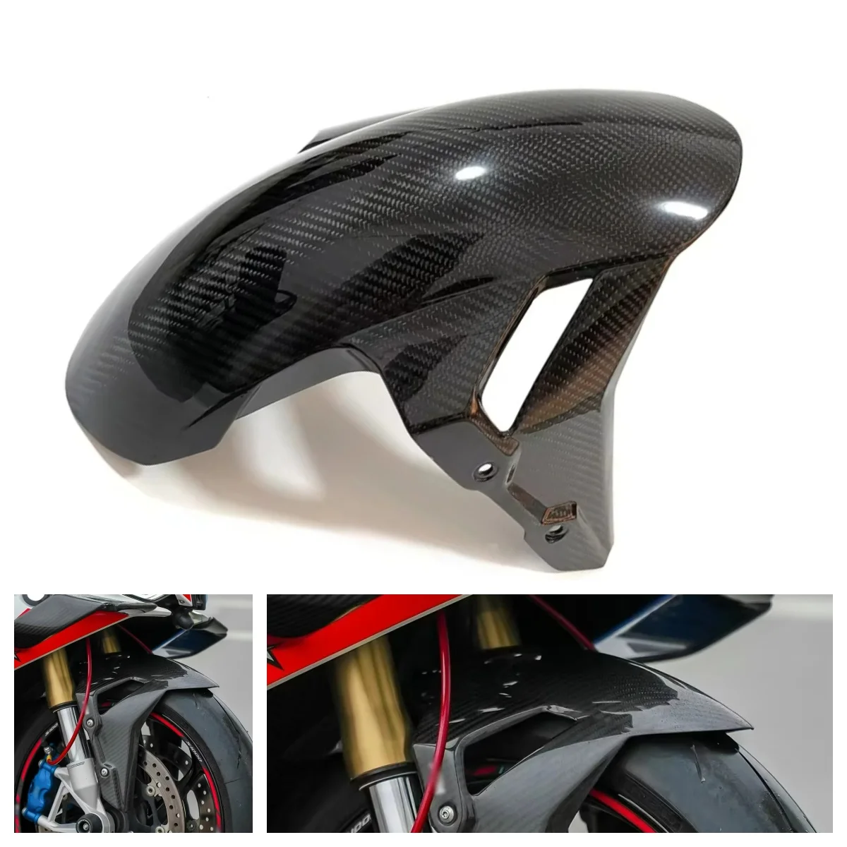 

For BMW S1000RR S1000R M1000R 2019-2023 100% Motorcycle Carbon Fiber Mud Guard Front Mudguard Splash Wheel Fender Fairing Kits