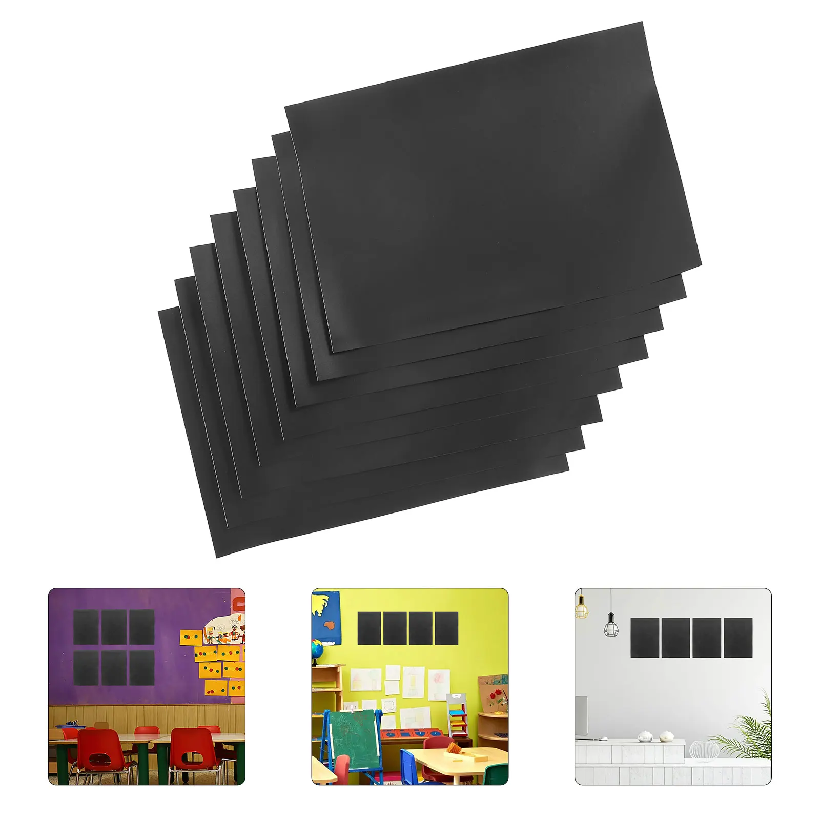 

8 Sheets Chalkboard Stickers Classroom Black Dry Erase Blackboard Decor Boards for Wall