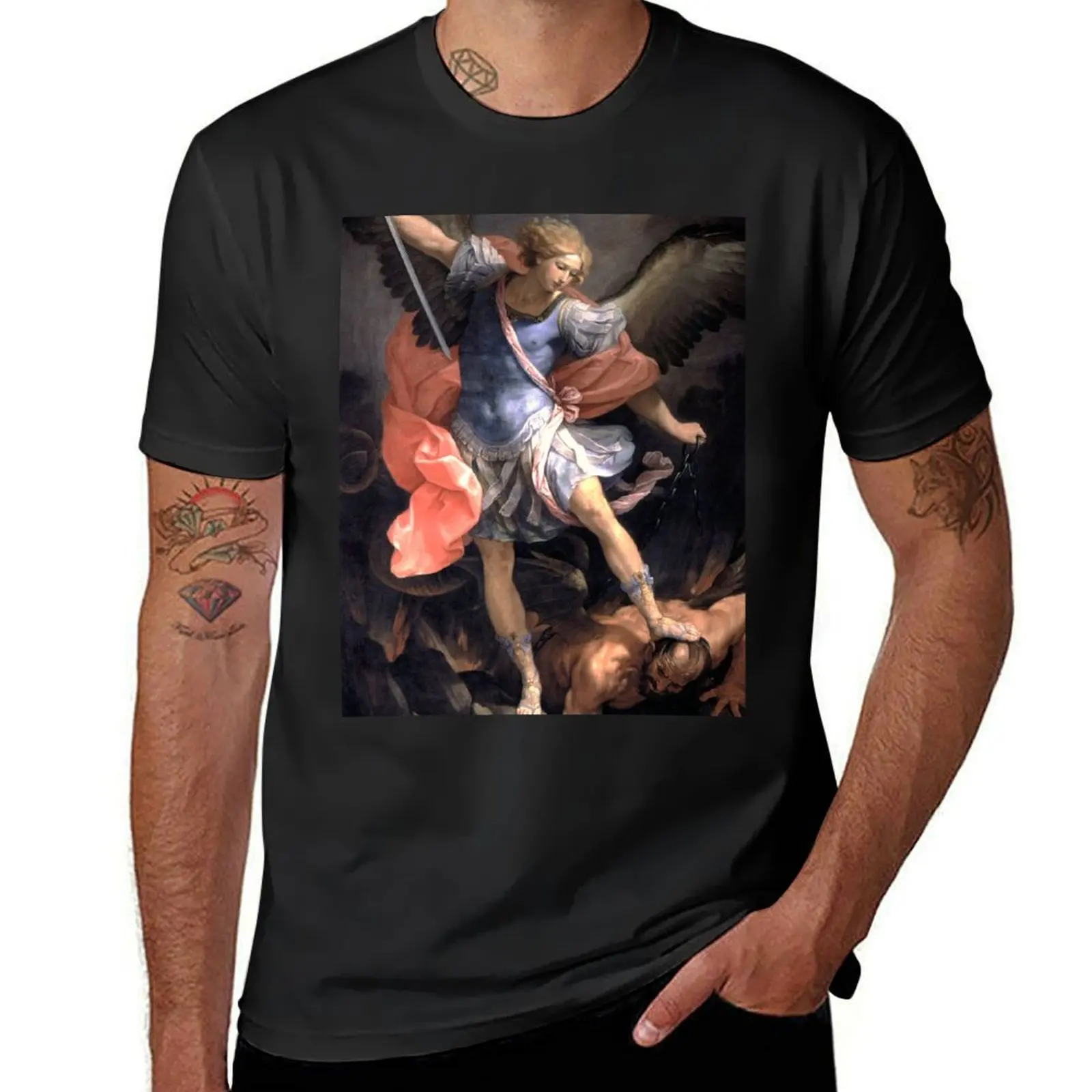 

St Michael Archangel by Guido Reni - Italian Painters Art T-Shirt sublime T-shirt men