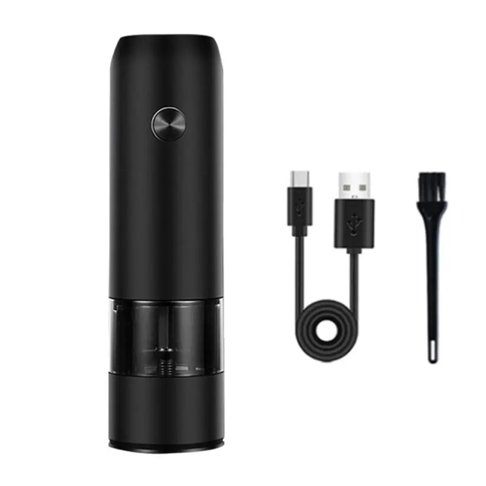 Stainless Steel USB Rechargeable Electric Pepper Grinder Warm Color Light 6 Adjustable Thick One-button Control Grinding Tools