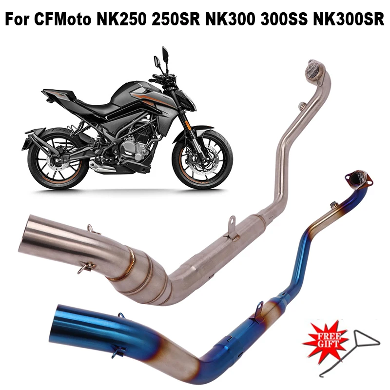 Motorcycle Exhaust System Escape Moto Modify Front Link Pipe Muffler Slip on For CFMoto NK250 250SR 300NK NK300 300SS NK 250 300