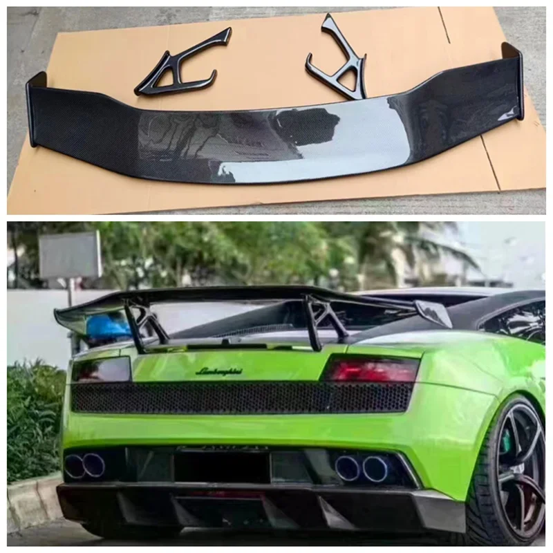 

High Quality Carbon Fiber Car Rear Trunk Lip Spoiler Splitters Wing Fits For Lamborghini Gallardo 2008-2014