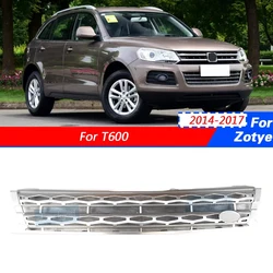 Suitable for Zotye T600 2014-2017 Car Front Racing Silver Grille Front Bumper Grilles Mesh Cover Car Anterior Reticulum