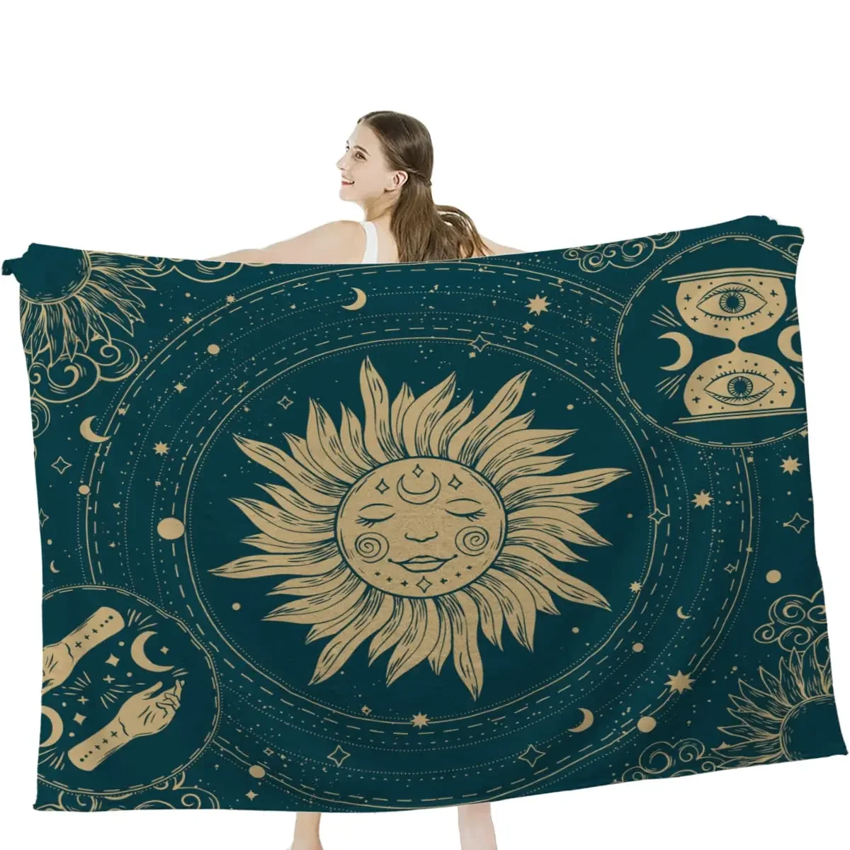 

Одеяло CLOOCL Witchy, винтажное фланелевое одеяло с 3D принтом волшебной звезды и луны для кроватей, уютные одеяла с кондиционером, подарки