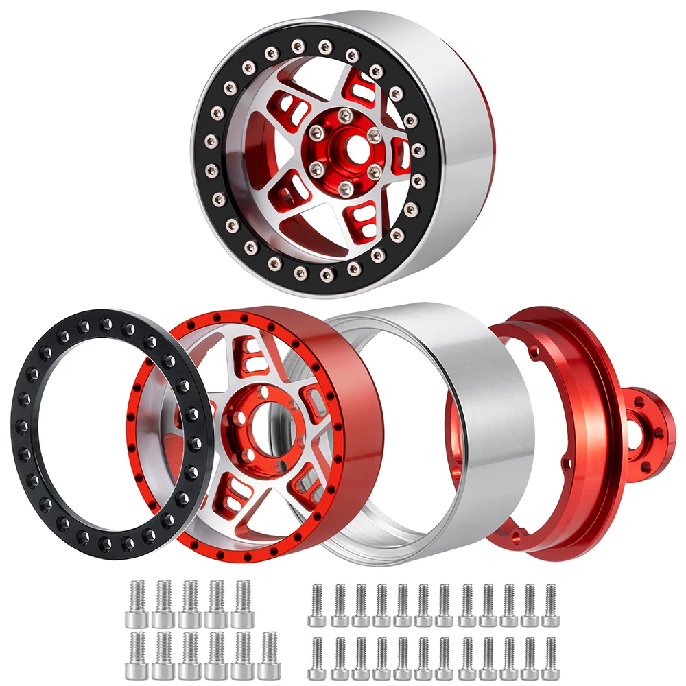 

YEAHRUN, 4 шт., алюминиевые 2,2-дюймовые ступицы колес с замком, ширина 35 мм для 1/10 RC Crawler Axial SCX10 Wraith D90 TRX4 TRX6, детали