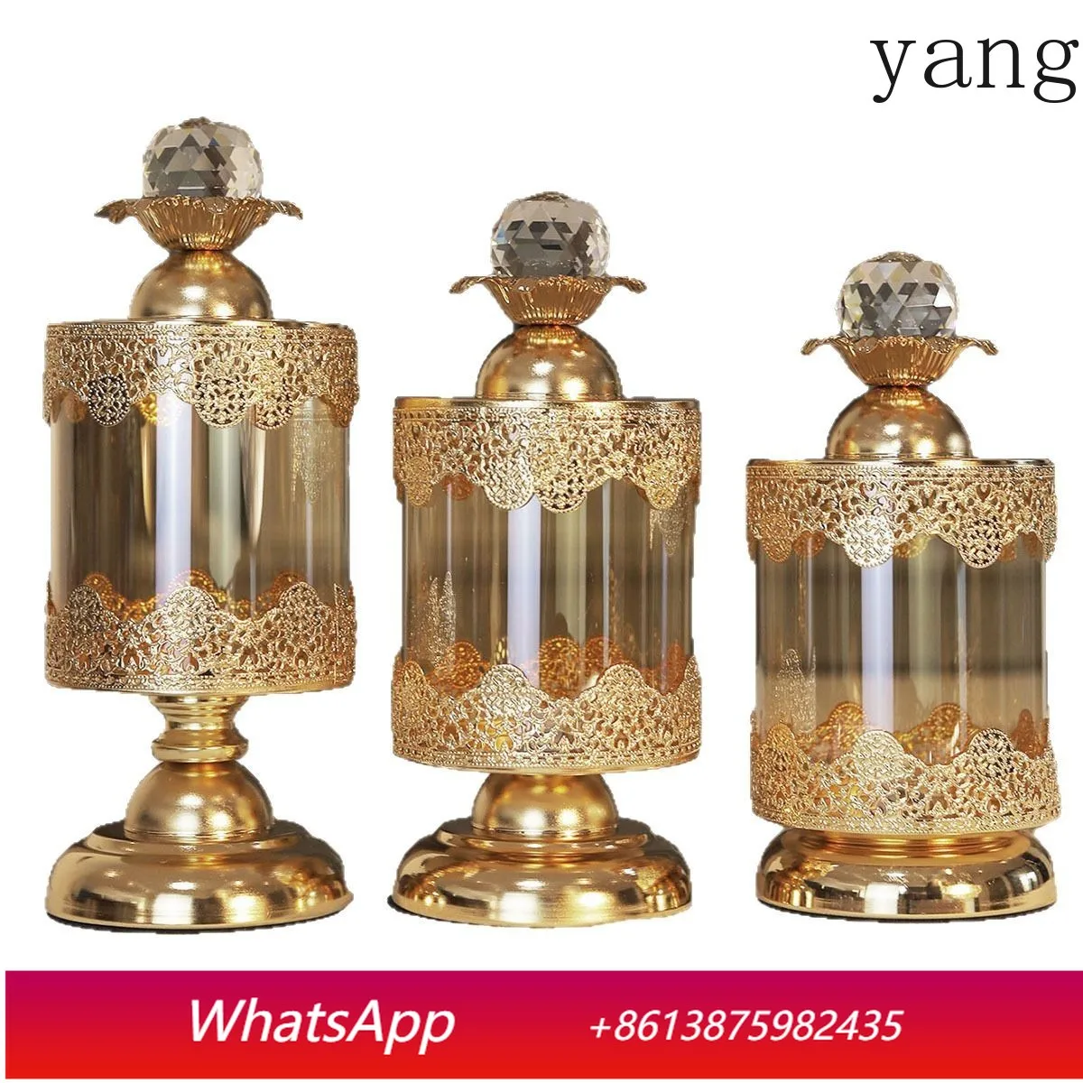 

CX new candlestick metal lace candy storage tube