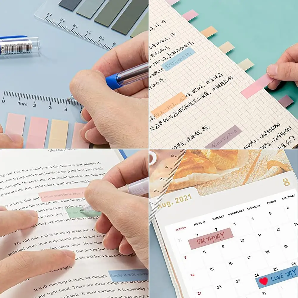 Sticky Tabs Writable and Repositionable Index Tabs Morandi Colorful Adhesive Sticky Notes Tabs Sheets Page Markers