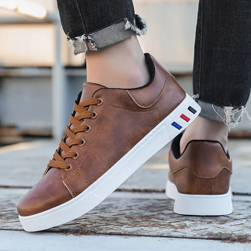 Mens Casual Sneakers New Fashion Lace-up Brown Shoes Student Comfort Sports Summer Vulcanized Shoes Men Zapatillas De Hombre