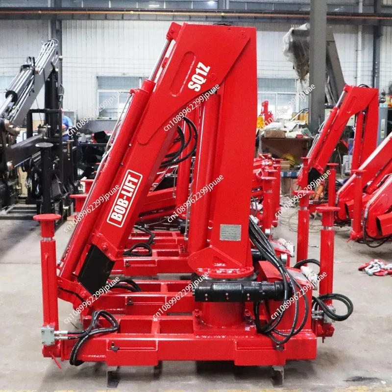 Small Hydraulic Pickup Crane 1Ton 2Ton Folding Boom Lifter Wireless Remote Control Truck Loading Hoist Accessory