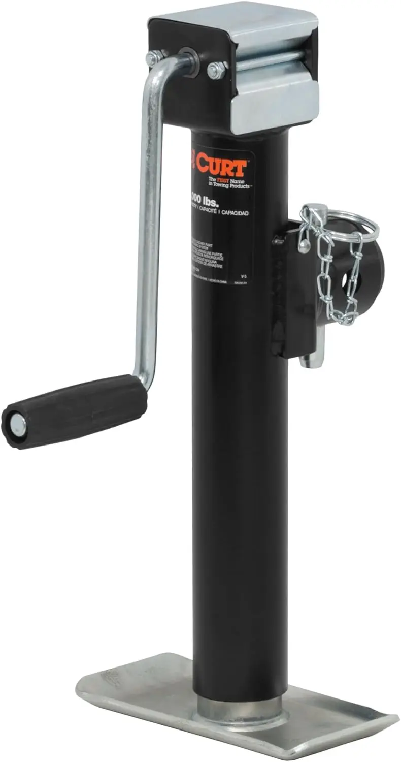 

Heavy-Duty Trailer Jack with Swivel Mount, 5000 lbs Capacity & 10-inch Vertical Travel for Secure Towing