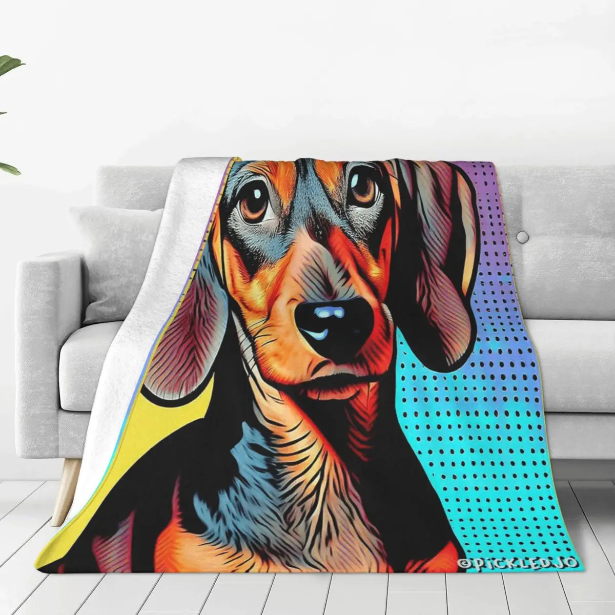 Dachshund Sausage Dog Pop Art Blankets Soft Warm Flannel Throw Blanket Plush for Bed Living room Picnic Travel Home Couch