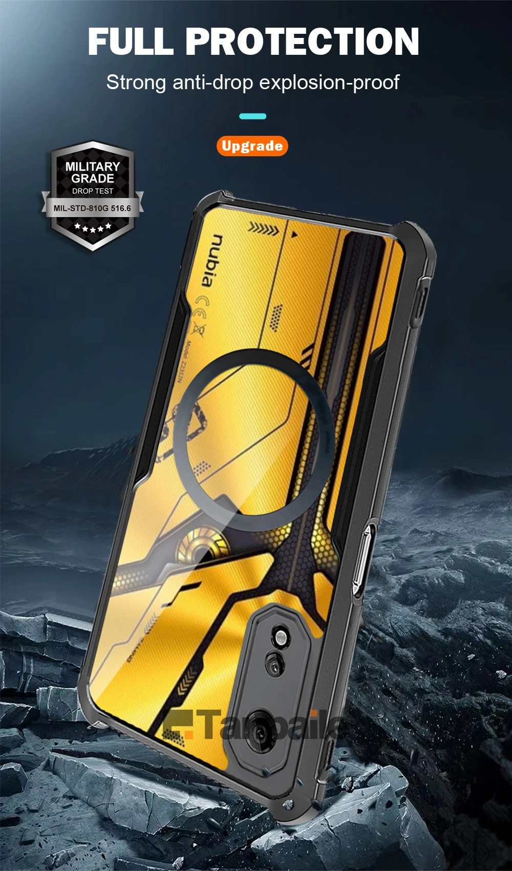 Tanpaile- Ultra Thin Magnetic Case For ZTE nubia Neo 2 Case Shockproof TPU Soft Transparent Bumper Phone Cover Funda