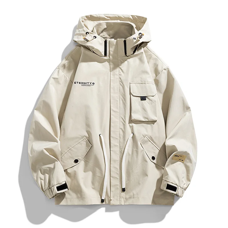 Plus Size L-9XL Hooded Jacket for Men Spring Autumn Quality Loose Male Coats Outdoor Casual All-match Men Clothing Fashion New