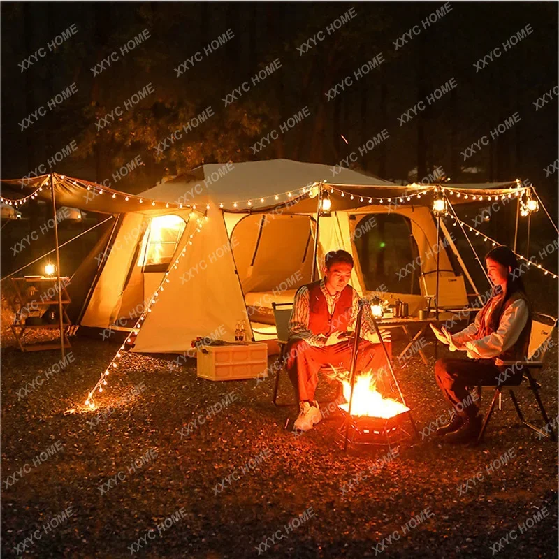 Lohascamping Large Area family Camping Tent Quick Build Waterproof Tent with Sun Shelter Village 13 ㎡ 2 Bedrooms 1 Living room