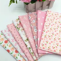 (25cm*20cm)8pcs Pink Floral Cotton Fabric Bundle; PreCut Fabric; Sewing Supplies For Patchwork Sewing And DIY Clothing Crafts